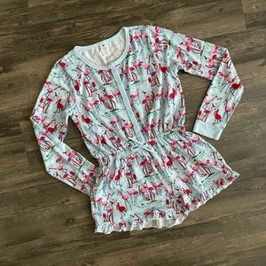 XL || Youth Christmas Flamingos Romper
